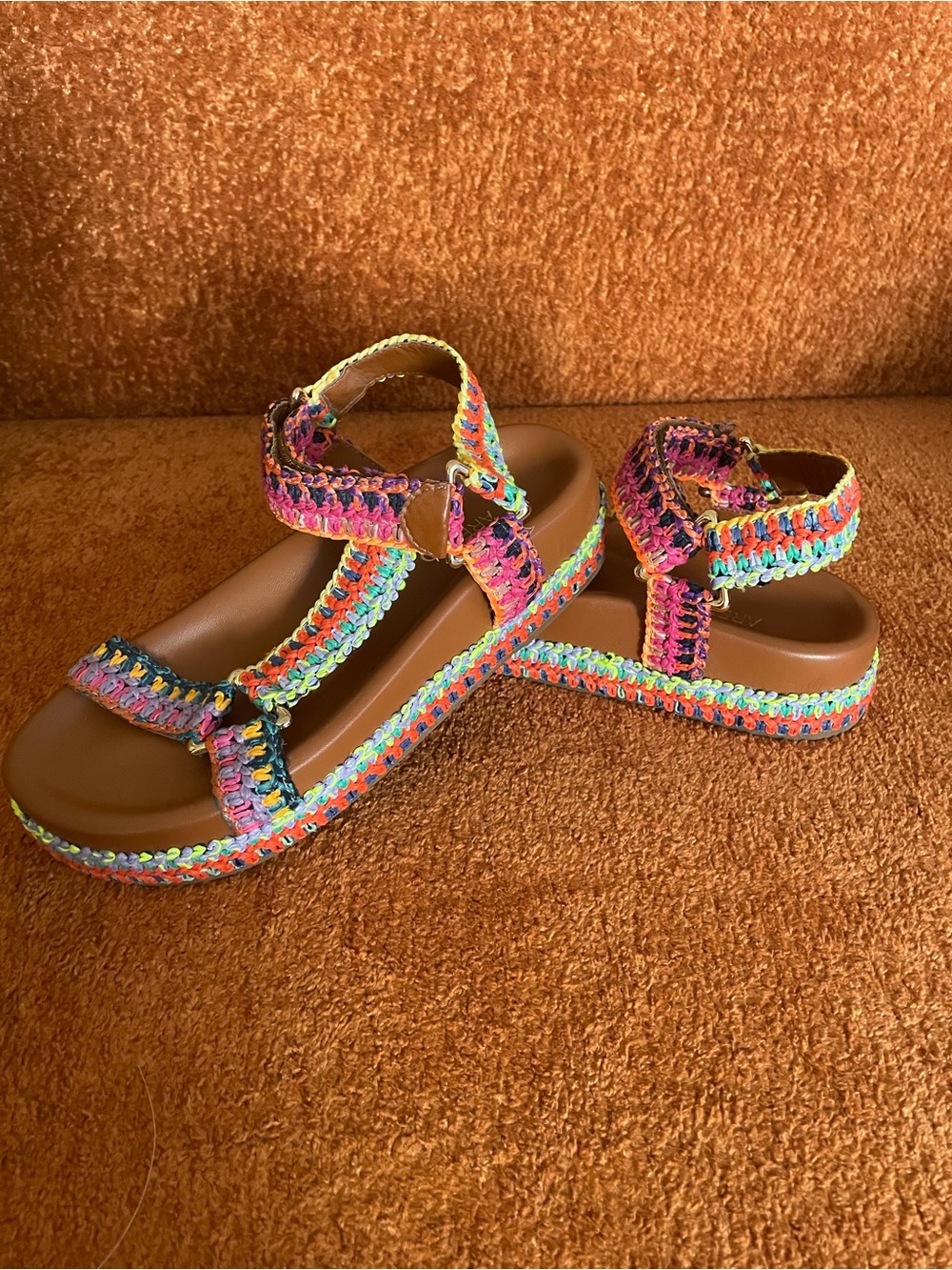 Arezzo Mya Woven Footbed Sandals